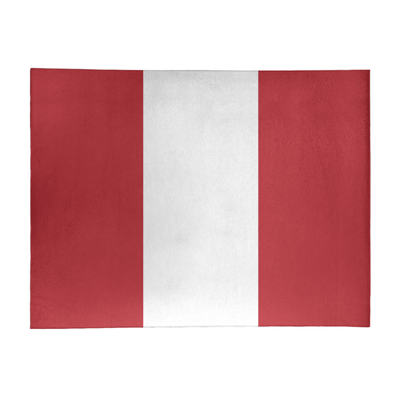 Tapis rouge/blanc rayé Boston, Rectangle 8 pi x 10 pi