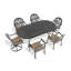 Ensemble de salle à manger 7 pièces en fonte d'aluminium toutes saisons comprenant 2 chaises pivotantes, 4 chaises et une table ovale avec cadre-1771900924