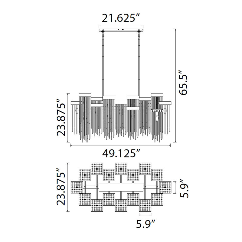 Cabassa 16 - Light Dimmable Tiered Chandelier, Polished Nickel