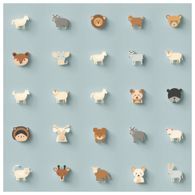Rideaux de douche Cute Animal Icon, L 70 po x H 84 po
