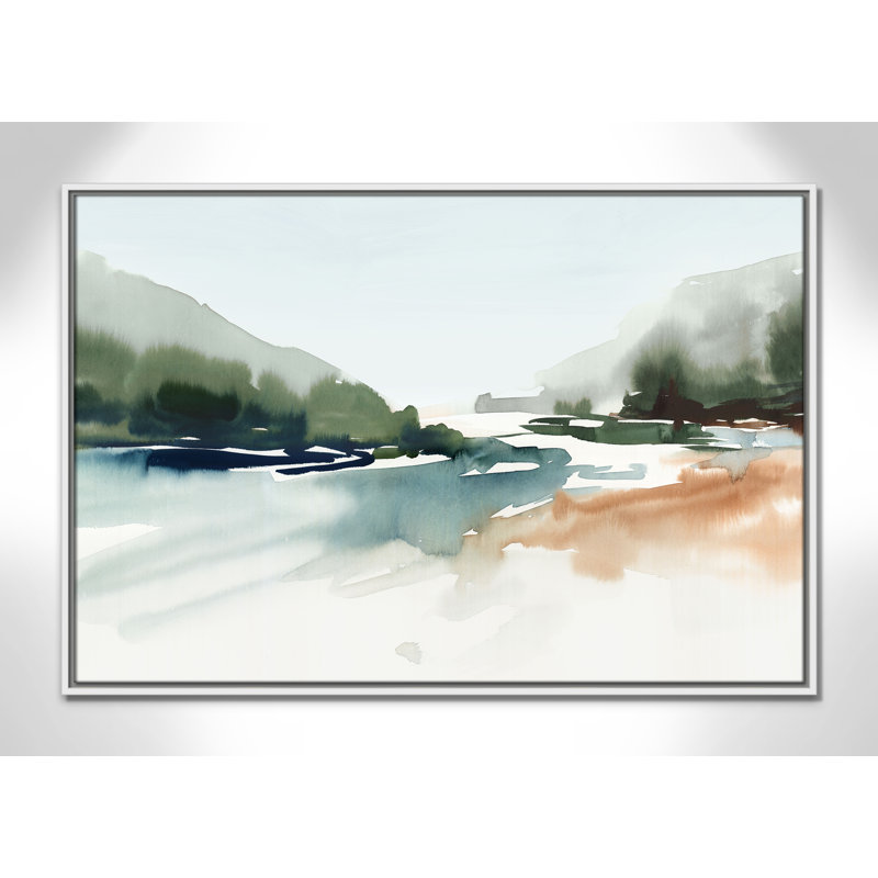 Harmonious Lake - Landscape Version Print par Isabelle Z, H 25,5 po x l 37,5 po, Blanc