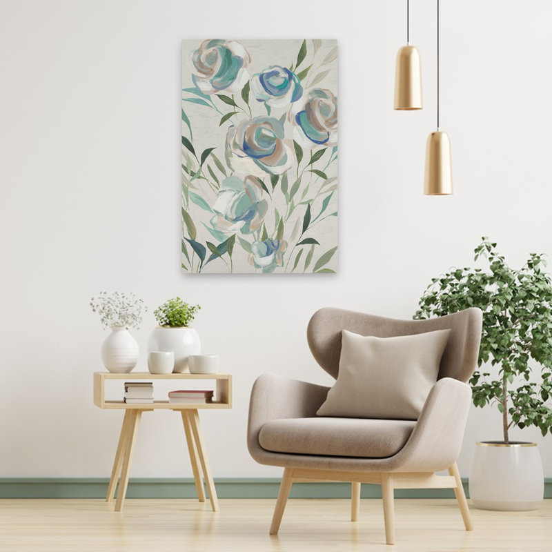 Fleurs et fleurs douces dans des teintes bleues, H 36 po x l 24 po