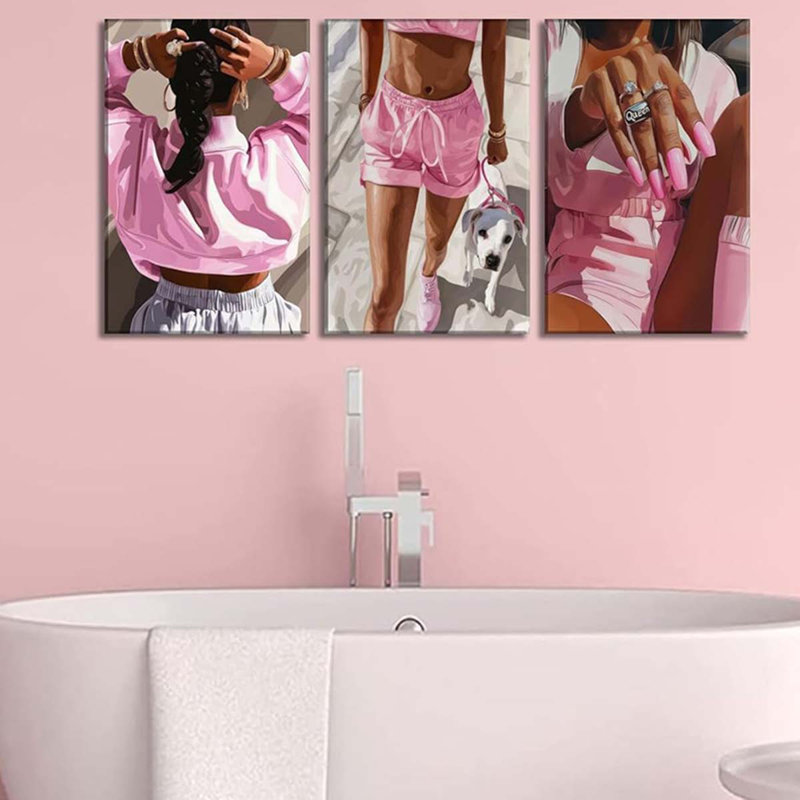 3 Piece Wrapped Canvas Print, 40 cm H x 90 cm W