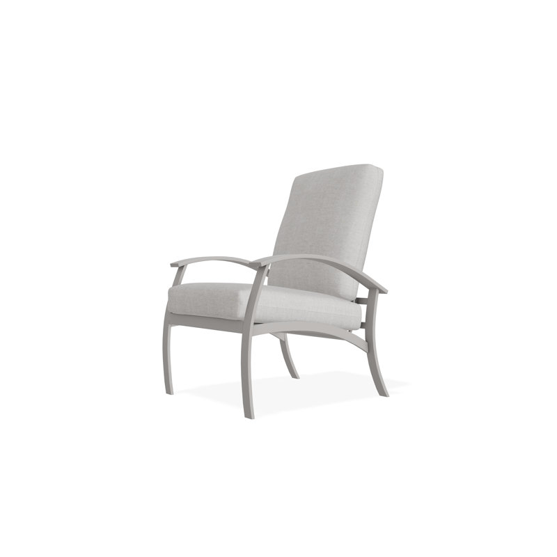 Chaise avec accoudoirs à coussin profond Belle Isle, Gris chaleureux, Verre de mer Dreamscape