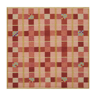 One-of-a-Kind 8'2x8' 1950s Square Wool Area Rug