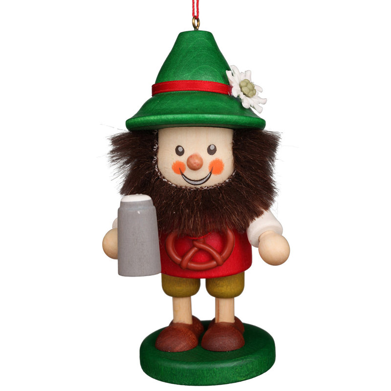 4'' Handmade Wood Hanging Figurine Ornament