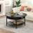 Wynny 36"W Lift Top Coffee Table with Storage, Round Wood Cocktail Table-24121104