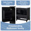 Lavabo pour salle de bain 30 po, noir, céramique lisse, porte, une porte avec tablette et 3 tiroirs noirs, construction, fermeture en douceur trois inclus
