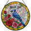 Panneau de vitrail en verre coloré 7,8 "H Jay-1491146387