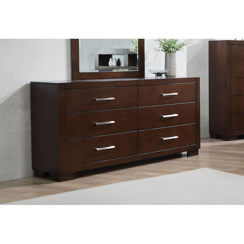 Bernida 6-drawer Dresser Cappuccino, Brown