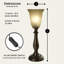 Lampe de table rustique en bronze avec abat-jour en verre albâtre marbré
