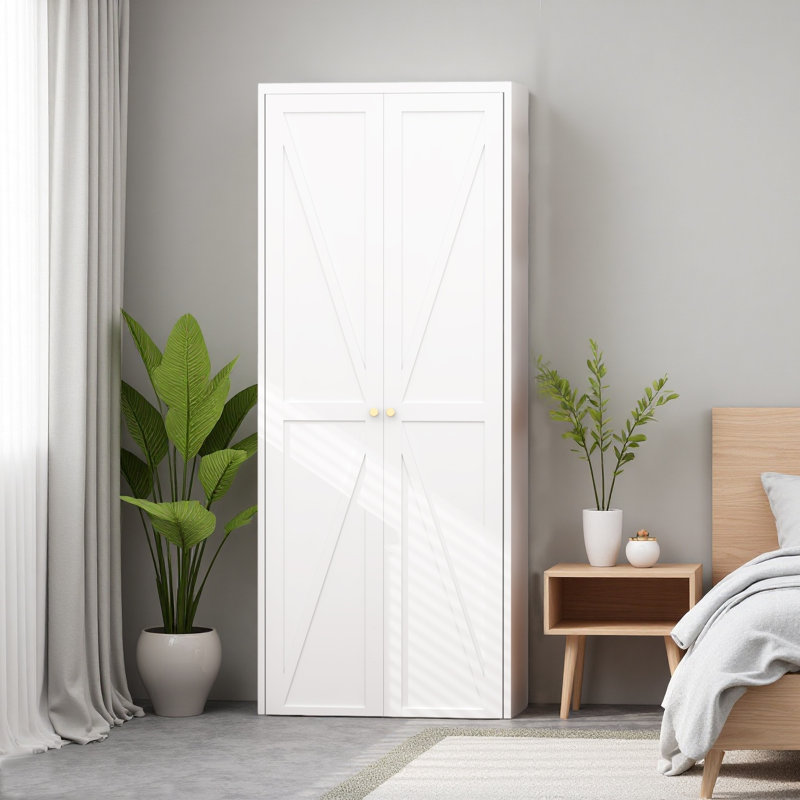 Armoire de rangement en métal avec 2 portes réglables pour garde-manger en métal, Blanc