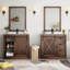 Meuble-lavabo 36 po avec lavabo, robinet, miroir, porte de grange coulissante et tiroirs-2028778174-2033704574