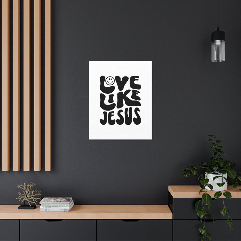 «Love Like Jesus», art textuel sur toile tendue, H 24 po x l 18 po x P 1,25 po