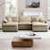 Kaoruko Oversized Modular Cushioned Sofa With Conversible Ottoman, 3-seater Sofa With 2 Footstools