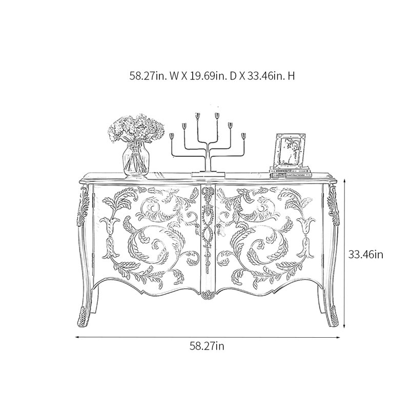 Buffet multifonctionnel avec 2 portes