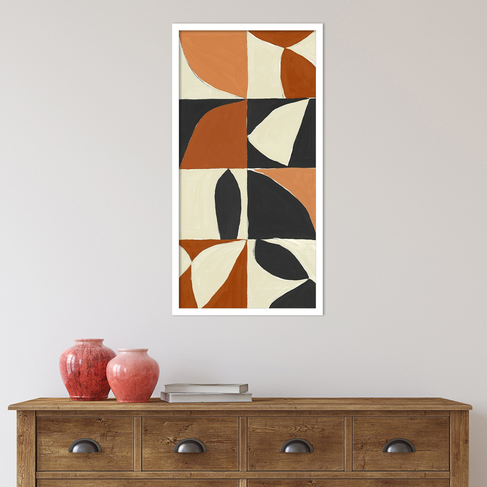 Tulia "Mayan Pattern I" Print by Isabelle Z, White, 33" H x 17" W x 1" D