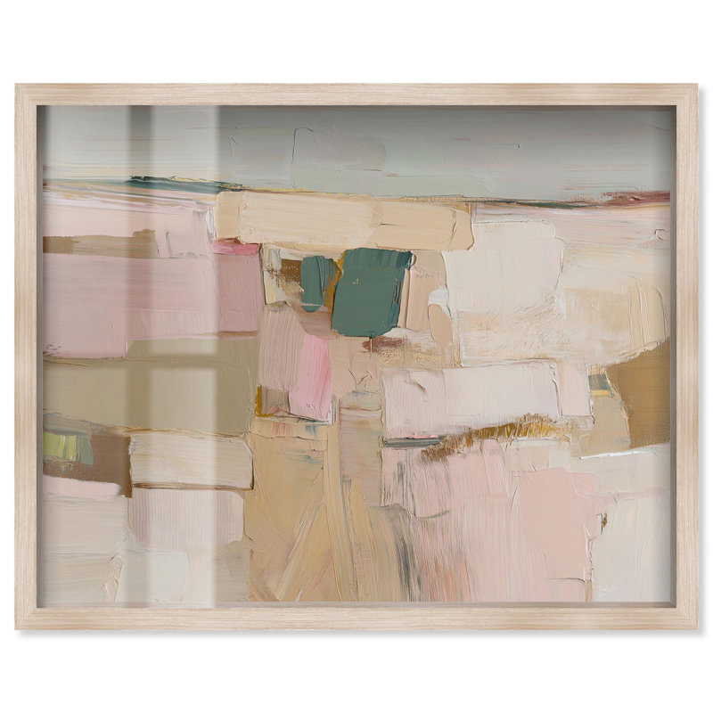 «Earthy Glam Gold II Boho Decor Shadowbox» par Art Remedy, H 31 po x l 37 po, Crème, crème