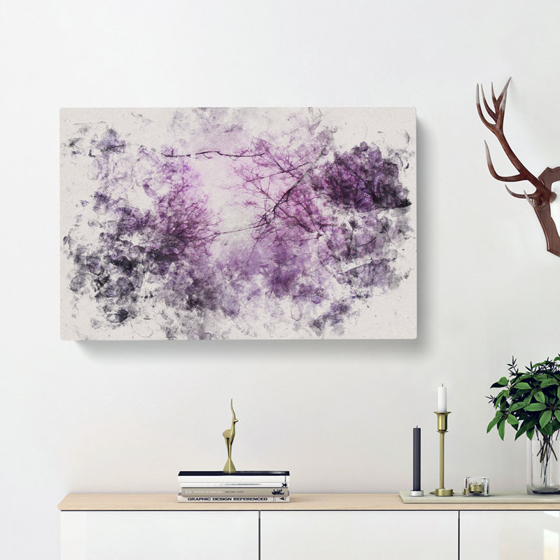Purple Sky Behind The Winter Trees - Wrapped Canvas Print, 50cm H x 76cm W x 3cm D