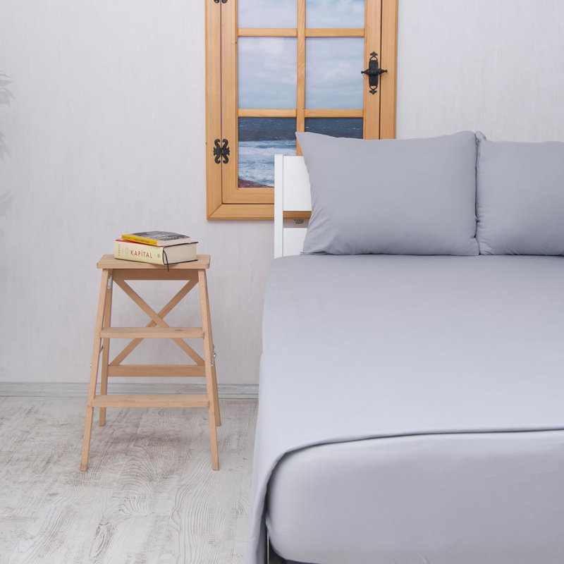 100% Cotton Jersey Knit Flat Sheet, Queen Flat Sheet, Gray