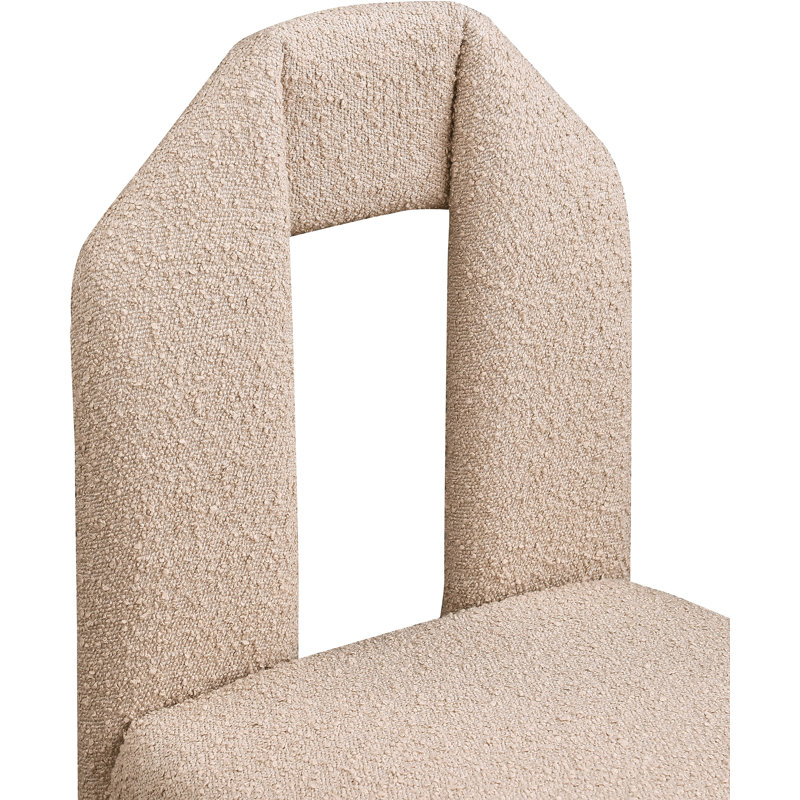 Bennett Upholstered Dining Chair, Beige Boucle Fabric