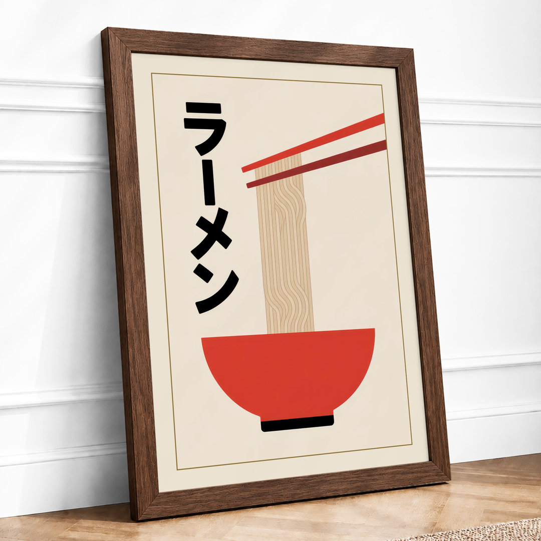 Ramen and Chopsticks Modern Framed Art Print
