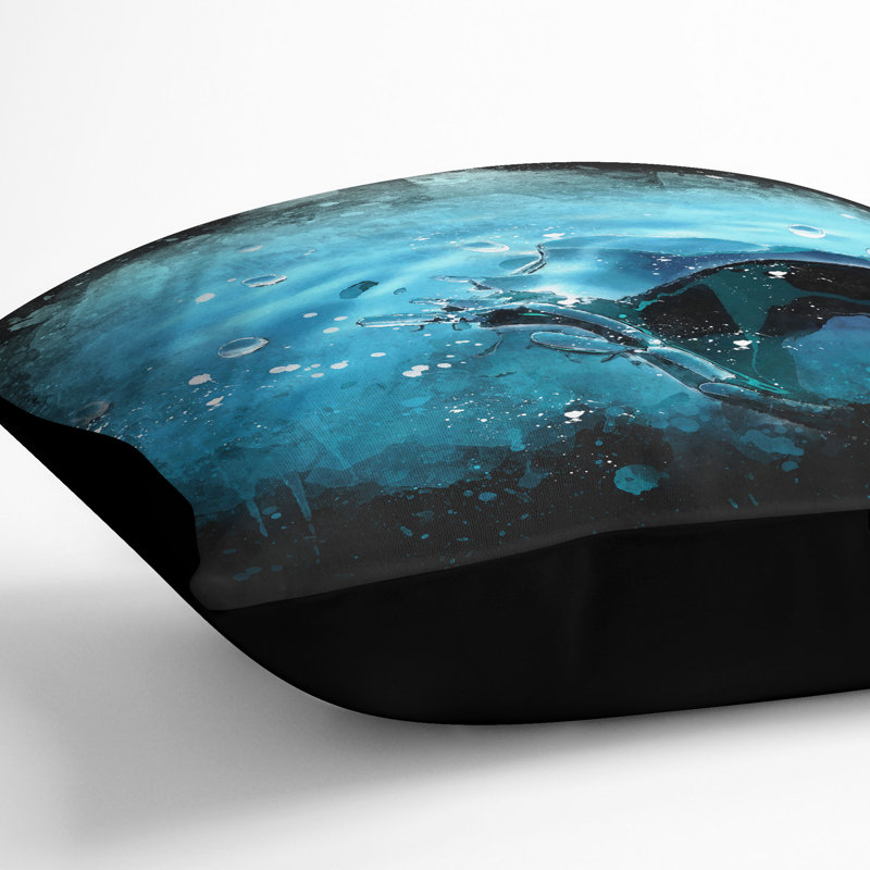 Abstract Square Throw Cushion, 55cm H x 55cm W x 20cm D, Black