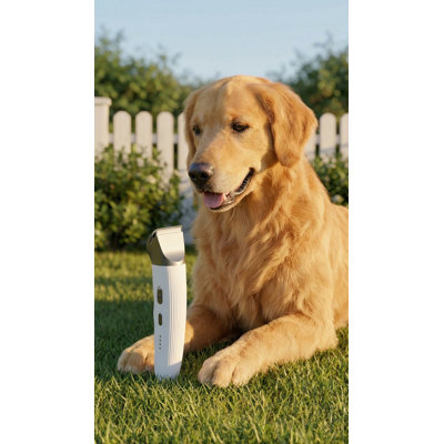 Ensemble de tondeuses pour chien 3-en-1 sans fil avec coupe-pattes, rasoir à clou silencieux, 4 peignes de guidage, pour le corps, les pattes, le visage, les oreilles des petits et moyens animaux, blanc