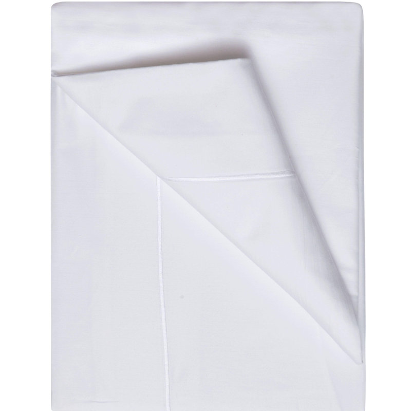 Plain Dye 400 Thread Count 100% Cotton Flat Sheet, White, Kingsize (5')