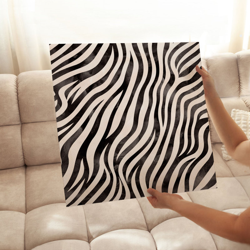 Animals Zebra Pattern Modern Unframed Art Print, 10" H x 10" W