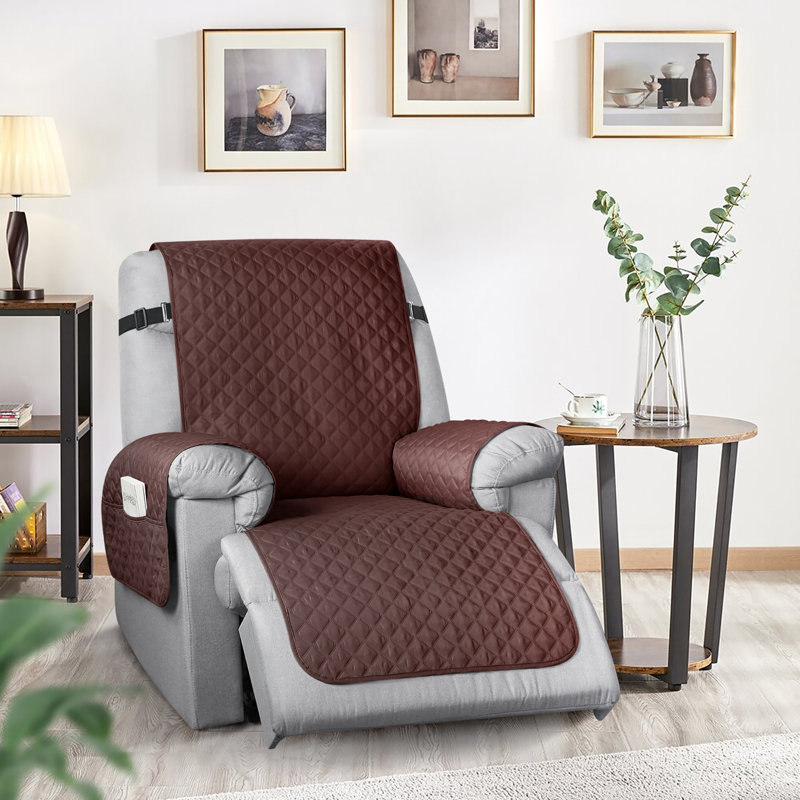 Housse de protection pour fauteuil inclinable Kyrstie, Microfibre café