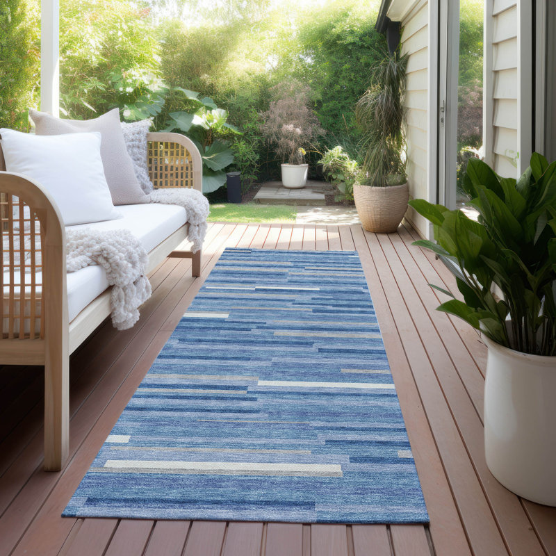 Malek Indoor/Outdoor Area Rug with Non-Slip Backing, Runner 2'3" x 7'6"