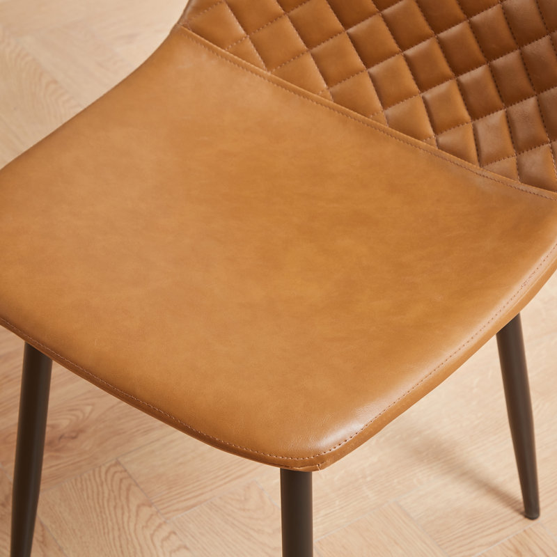 Walpole Modern Upholstered Faux Leather Dining Chair, Light Brown