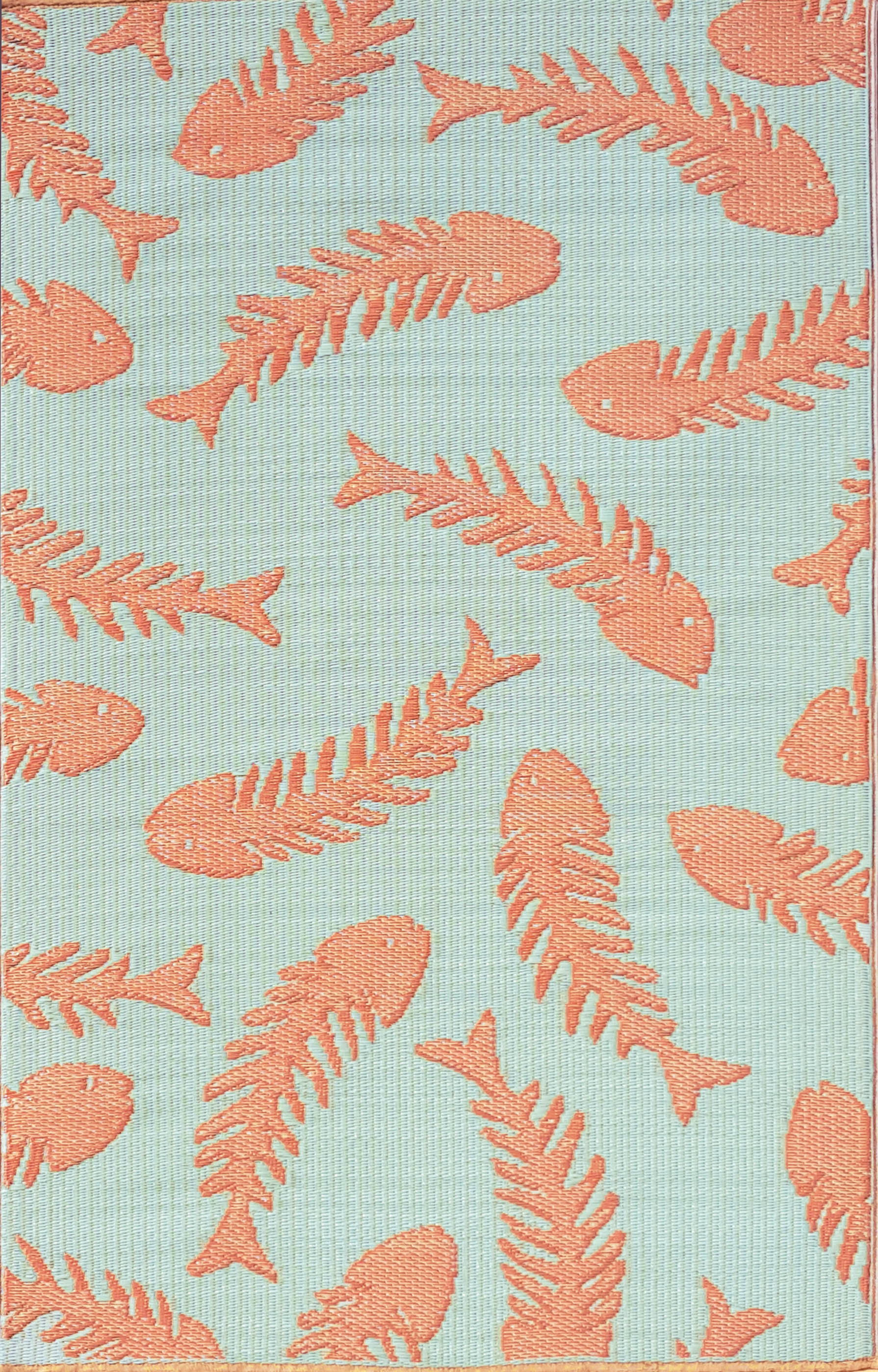 Mad Mats Fishbone Polypropylene Salmon Indoor/Outdoor Area Rug | Wayfair