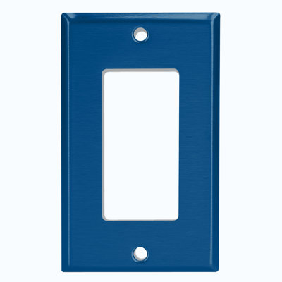 Metal Light Switch Plate Outlet Cover (Plain Royal Blue - Single Toggle)