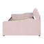 Lit de jour rembourré rose avec couchette - Velours confortable, structure stable et pratique-1325449048