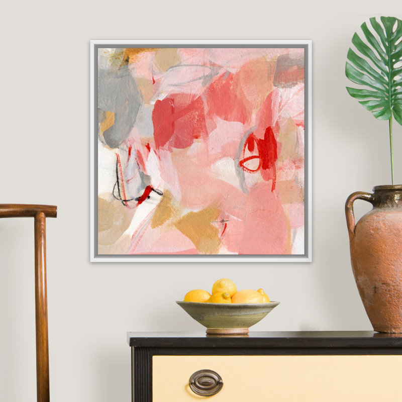 « Strawberry Dreams » par Christina long, reproduction d’art, H 32 po x l 32 po x 1,75 po, Cadre blanc