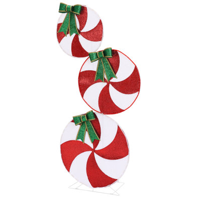 Peppermint Candy Christmas Lighted Yard Decoration