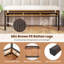 48” Wicker Patio Bench with Acacia Wood Seat Removable Padded Cushion for Garden