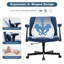 Chaise de bureau moderne en lin bleu avec accoudoirs croisés - Détails du produit
