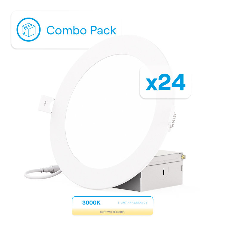 6" Ultra Slim 3000K LED Canless Recessed Lighting Kit