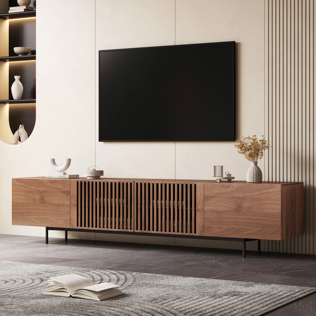 Cianne Moderner TV Schrank für 75-Zoll-TV, Fernsehtisch mit großem Stauraum,240cm