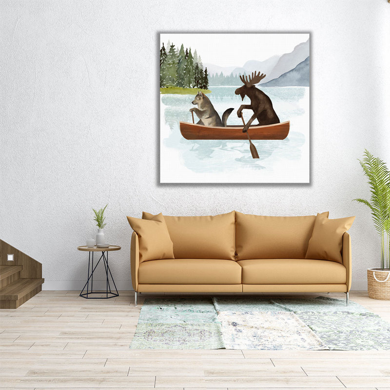 «Canoe Trip II», reproduction d'art sur toile, H 30 po x l 30 po