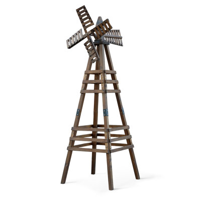 Wood Windmill Backyard Garden Decoration