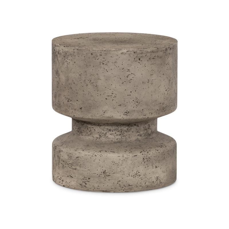 Nahla Outdoor Round Side Table, Graphite
