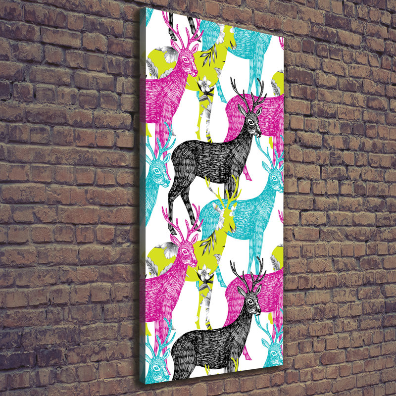 Colourful Deer - Wrapped Canvas Print