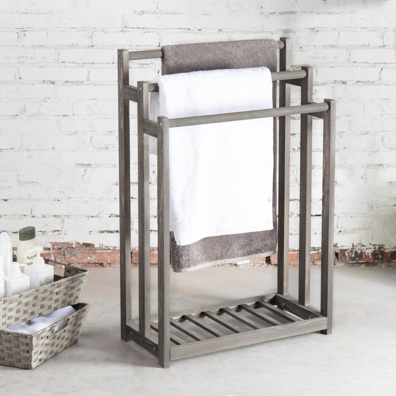 Porte-serviettes sur pied à 3 barres