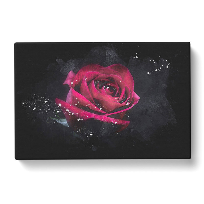 Abstract Red Rose - Wrapped Canvas Painting, 45cm H x 76cm W x 4cm D