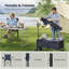 Folding Camping Chairs Set of 2, Portable Fishing Chairs with Cup Holder and Carry Bag, for Garden, Beach, Outdoors, 47x76x81 cm-1646787710