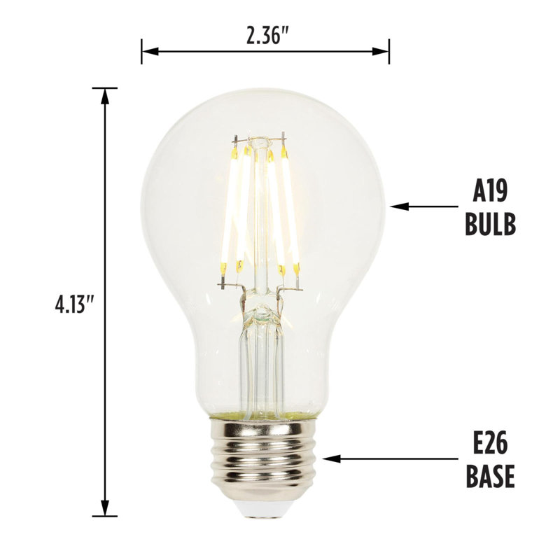 A19 DEL, ampoule à intensité variable, blanc chaud (2 700 K) E26 / base moyenne (standard), 4.5